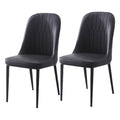 Upholstered Dining Chair Set of 2 Black C183