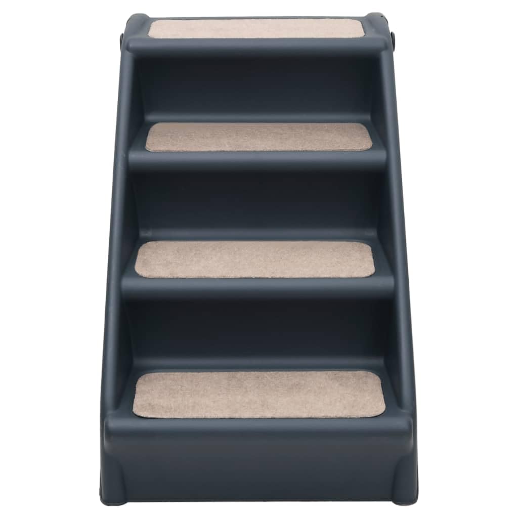Folding 4-Step Dog Stairs Dark Gray T69121