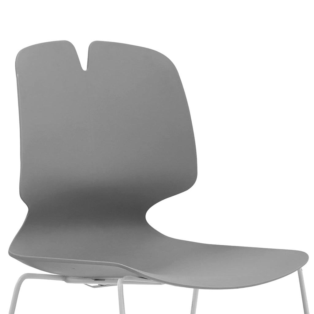 Grey Polypropylene Steel Stacked Office Chair Set H8925