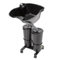 Portable Shampoo Bowl with Electric Pump, Adjustable Height, 2 Buckets, Black H2136