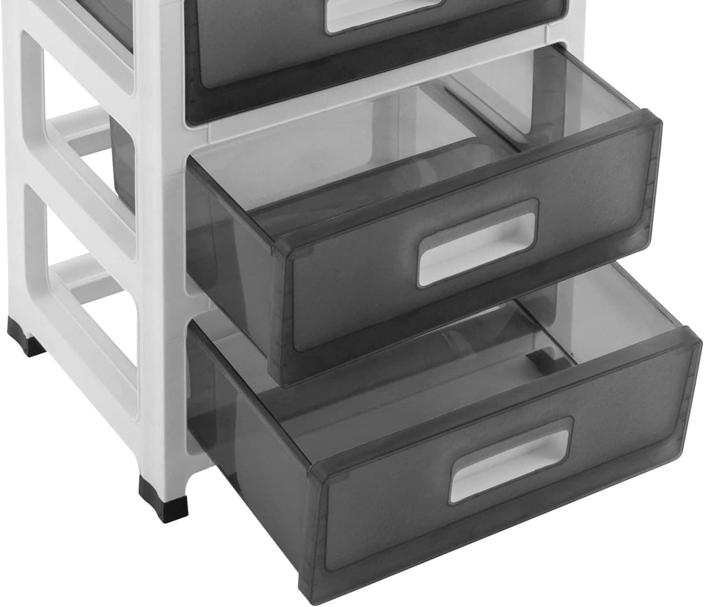 Clear Plastic 6-Tier Rolling Storage Drawer Tower B78015