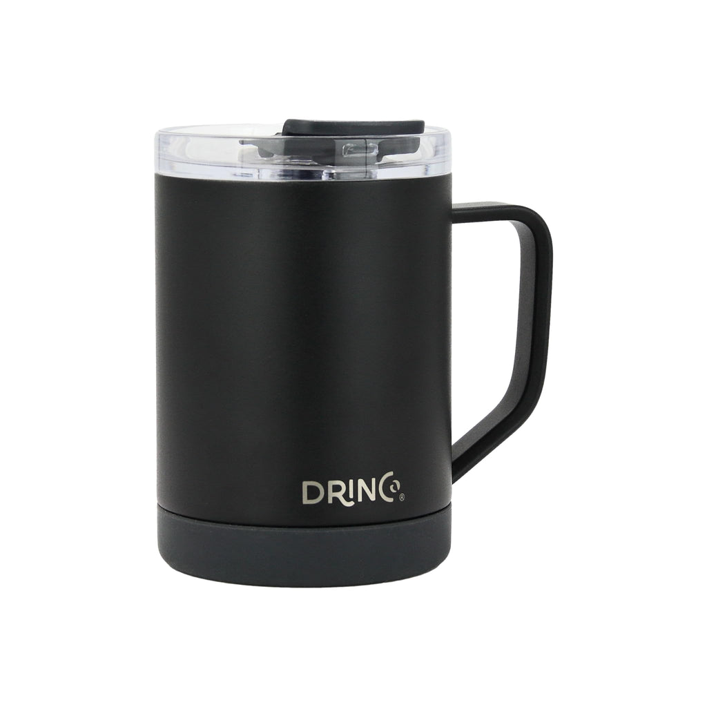 16 oz Black Vacuum Insulated Stainless Steel Travel Mug with Lid V569667