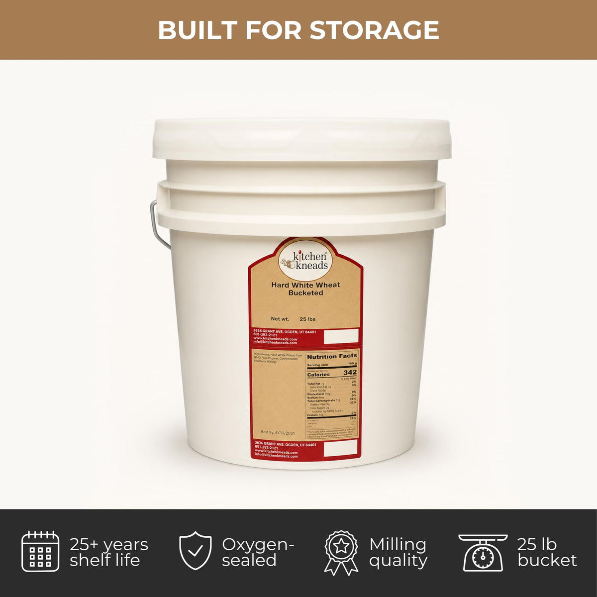 White Wheat Berries 25 lb Bucket G296