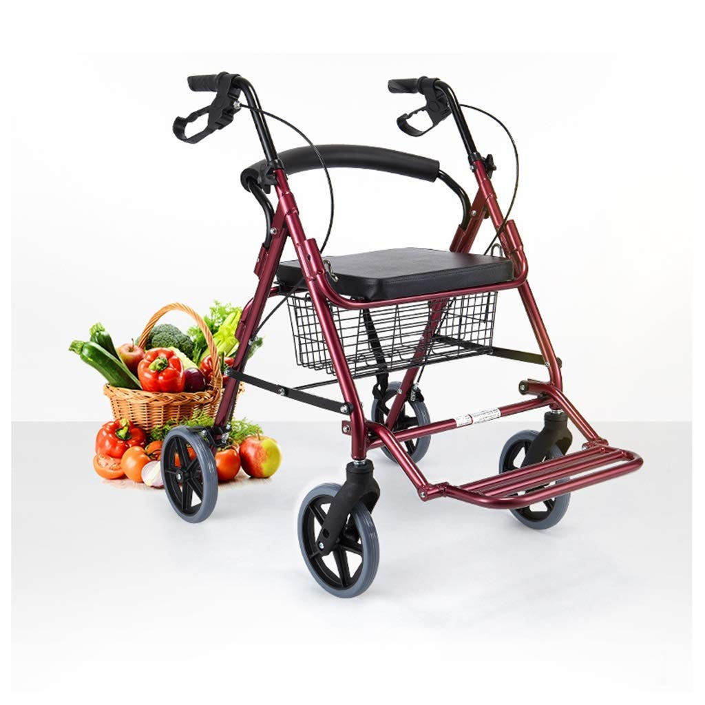 4 Wheeled Folding Rollator Walker with Padded Seat and Backrest P3965