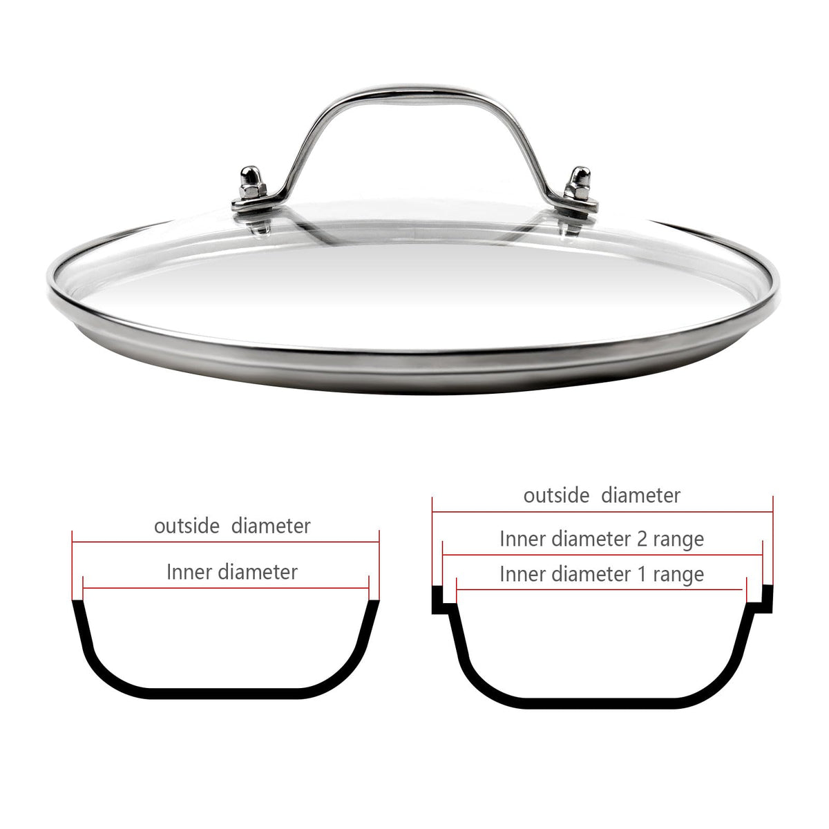 10 Inch Clear Tempered Glass Pan Lid Replacement A907586