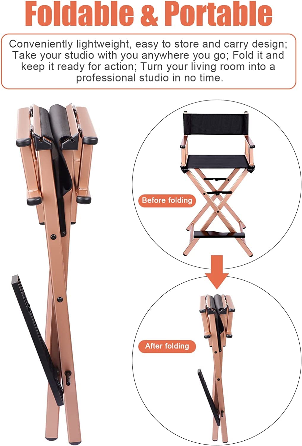 Aluminum Folding High Back Chair with Footrest O482