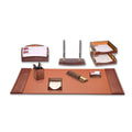 Brown Crocodile Embossed Leather Desk Set F26699
