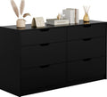 Black 6 Drawer Dresser S5217