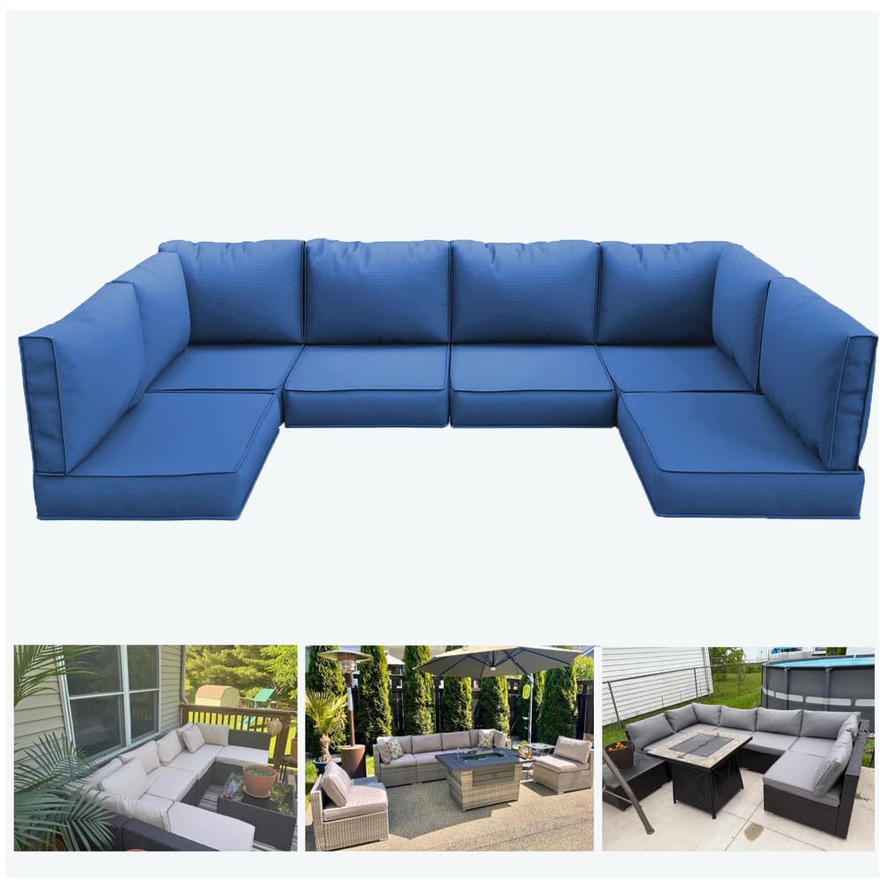14-Piece Light Blue Outdoor Replacement Cushions I54229