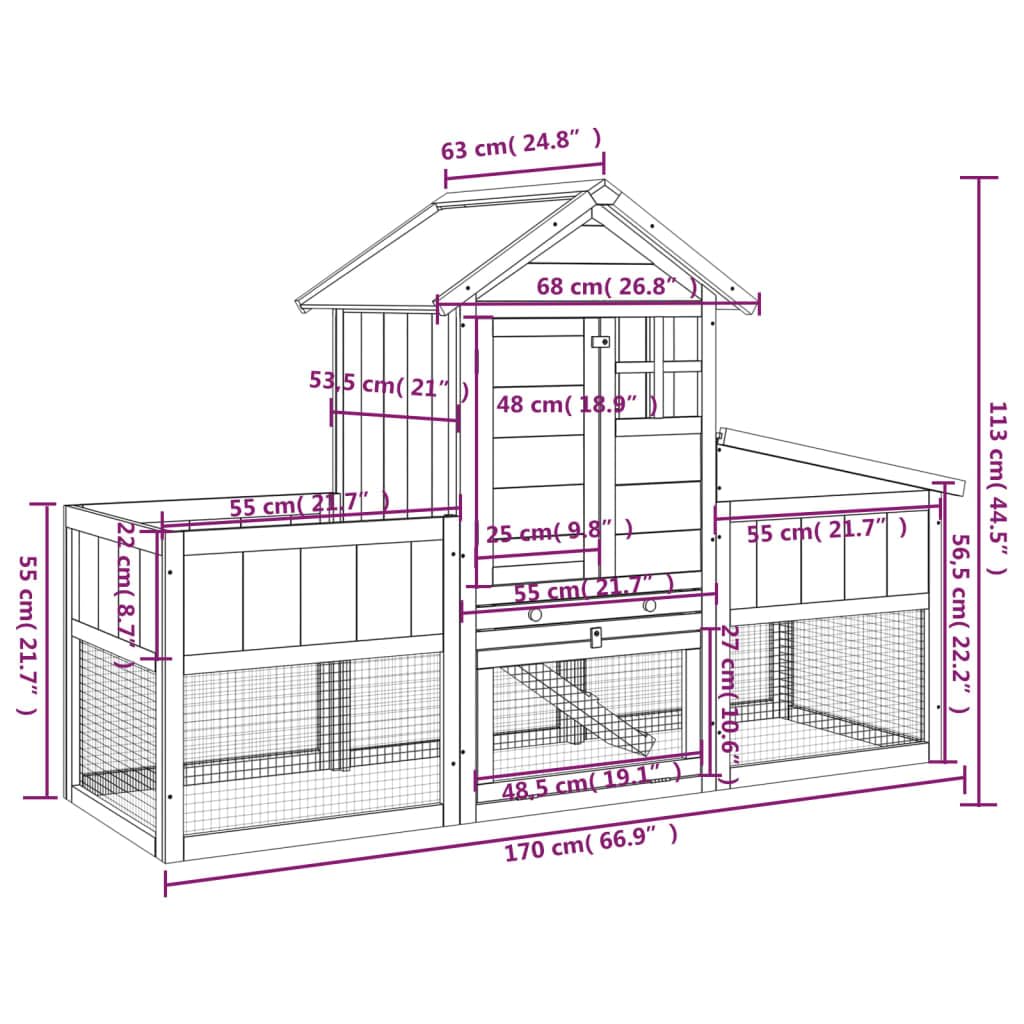 2-Tier Wooden Rabbit Hutch I622