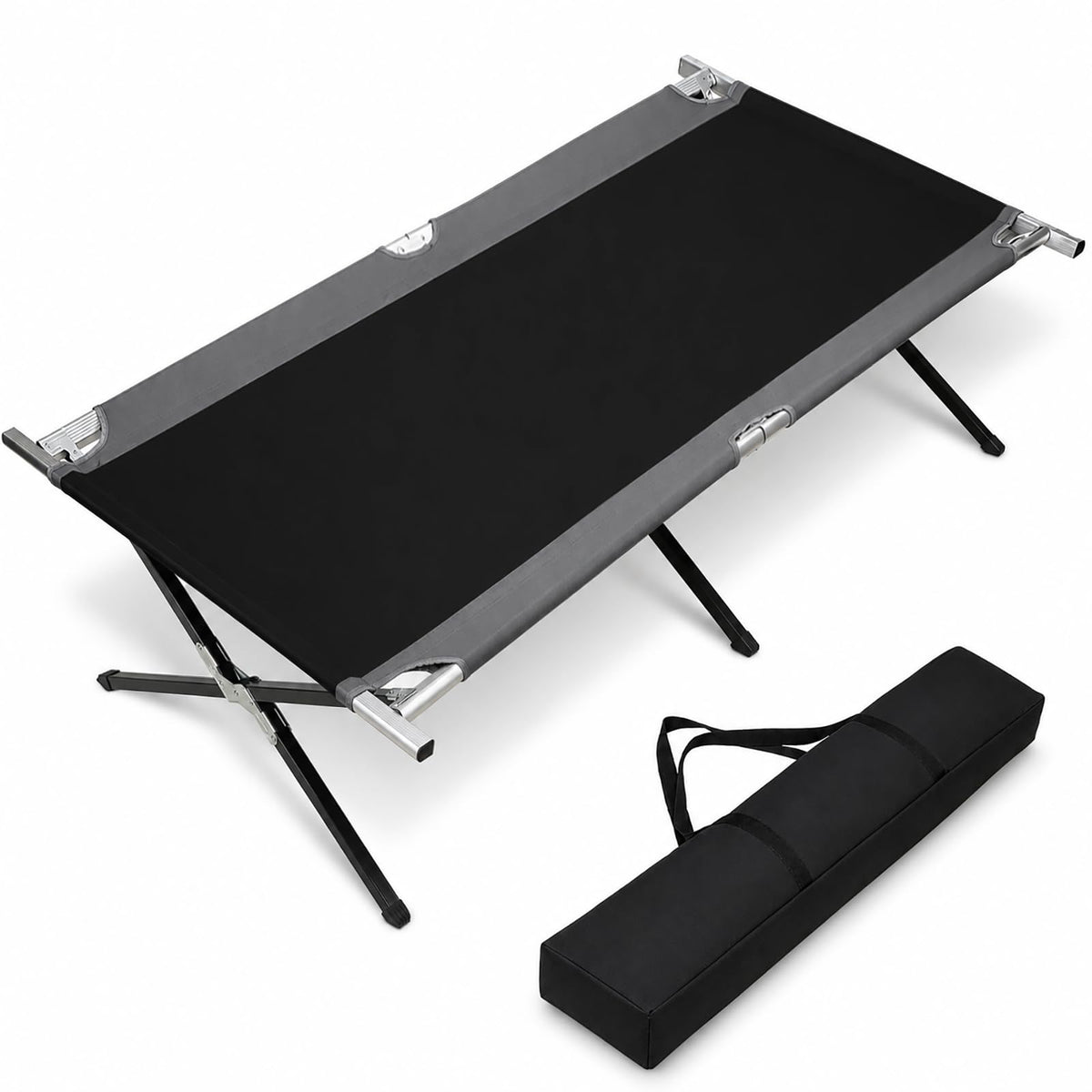 42" Extra Wide Heavy Duty Folding Cot Bed with Carry Bag D88287