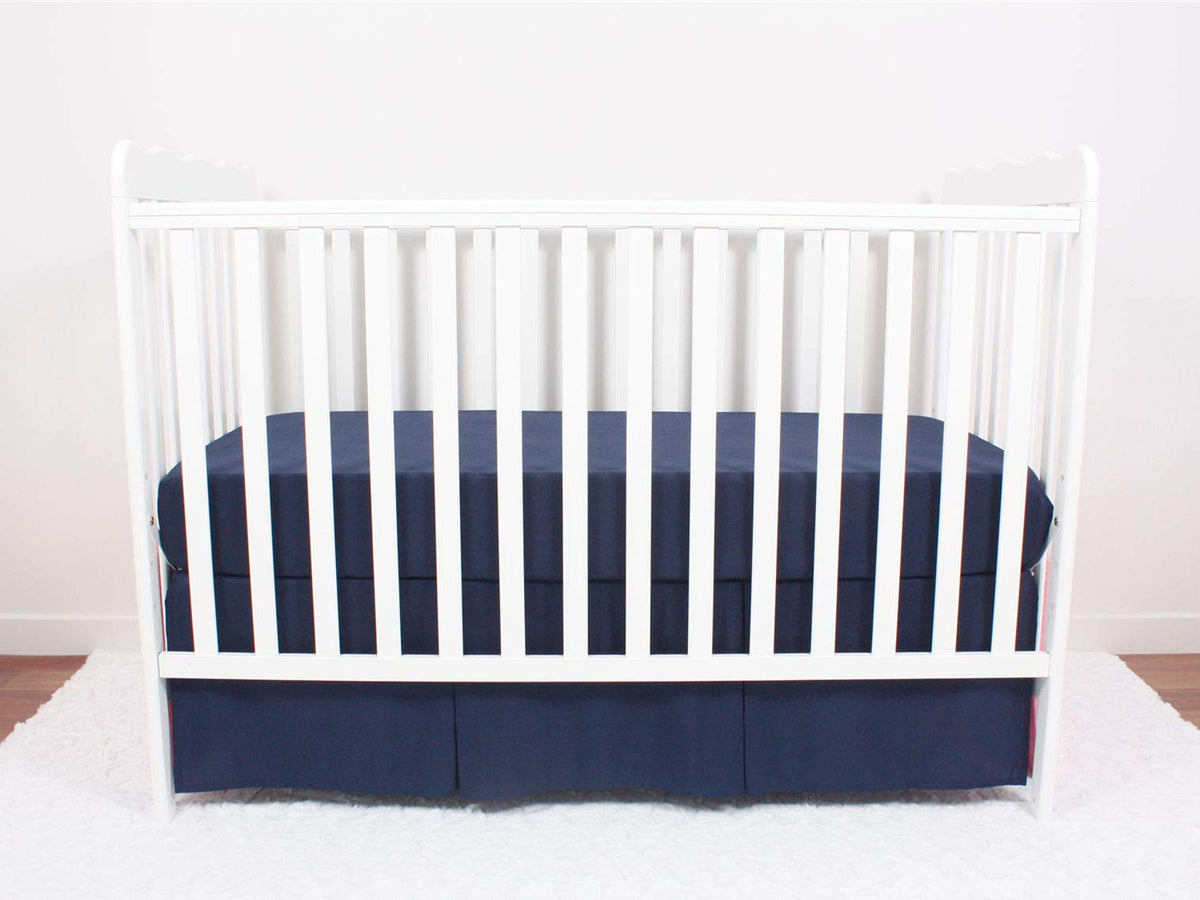 3-Pack Fitted Crib Sheets Set, 9" Deep Microfiber, Navy Blue Charcoal Gray P32030