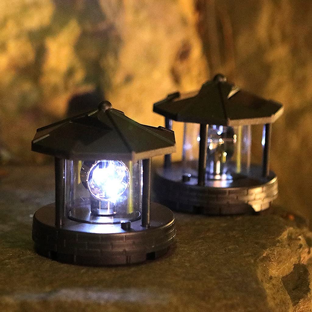 2 Pieces Solar Powered Lighthouse Shape Light E263