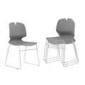 Grey Polypropylene Steel Stacked Office Chair Set H8925