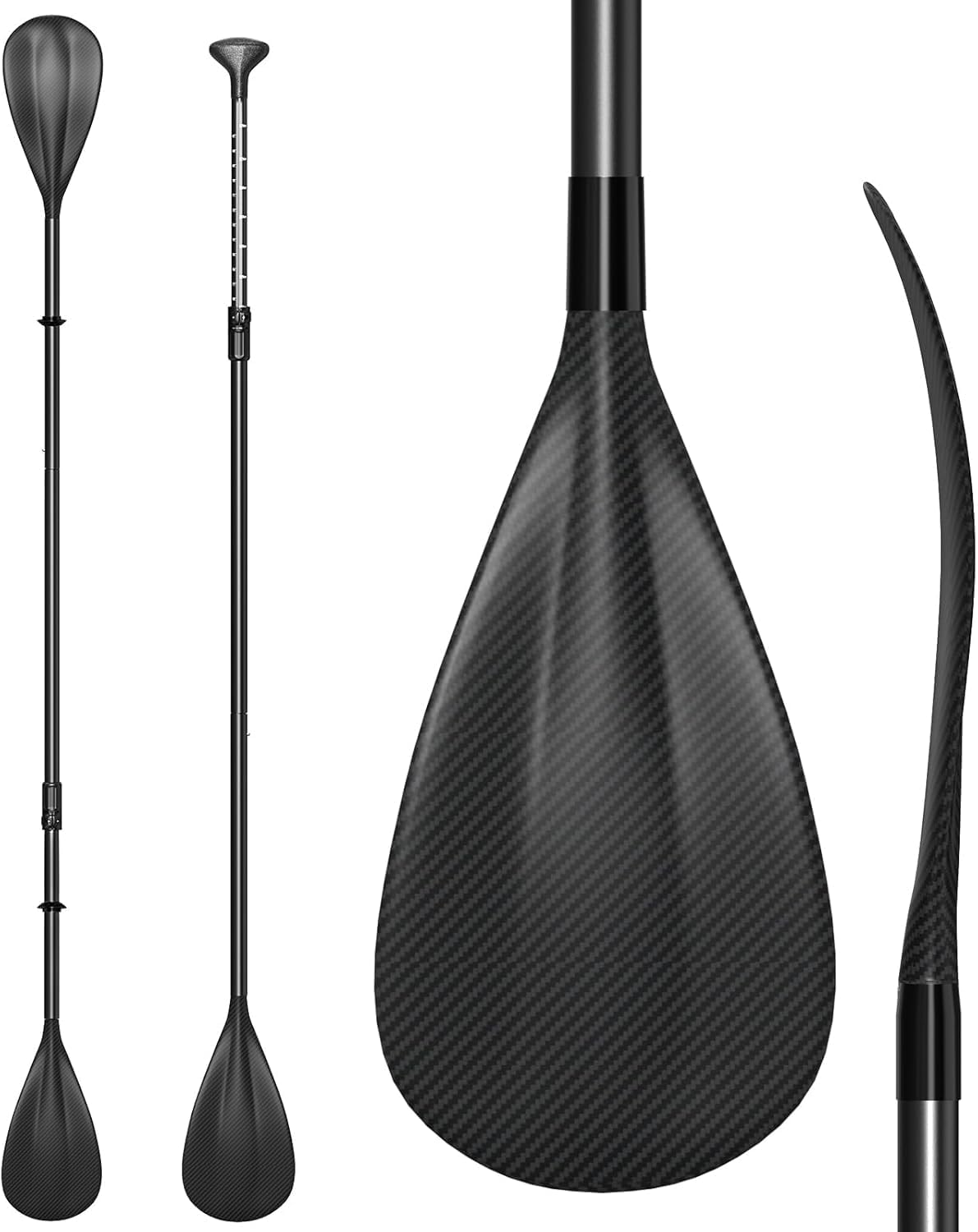 4 Piece Carbon Aluminium Adjustable SUP Paddle 67"-83" C4977