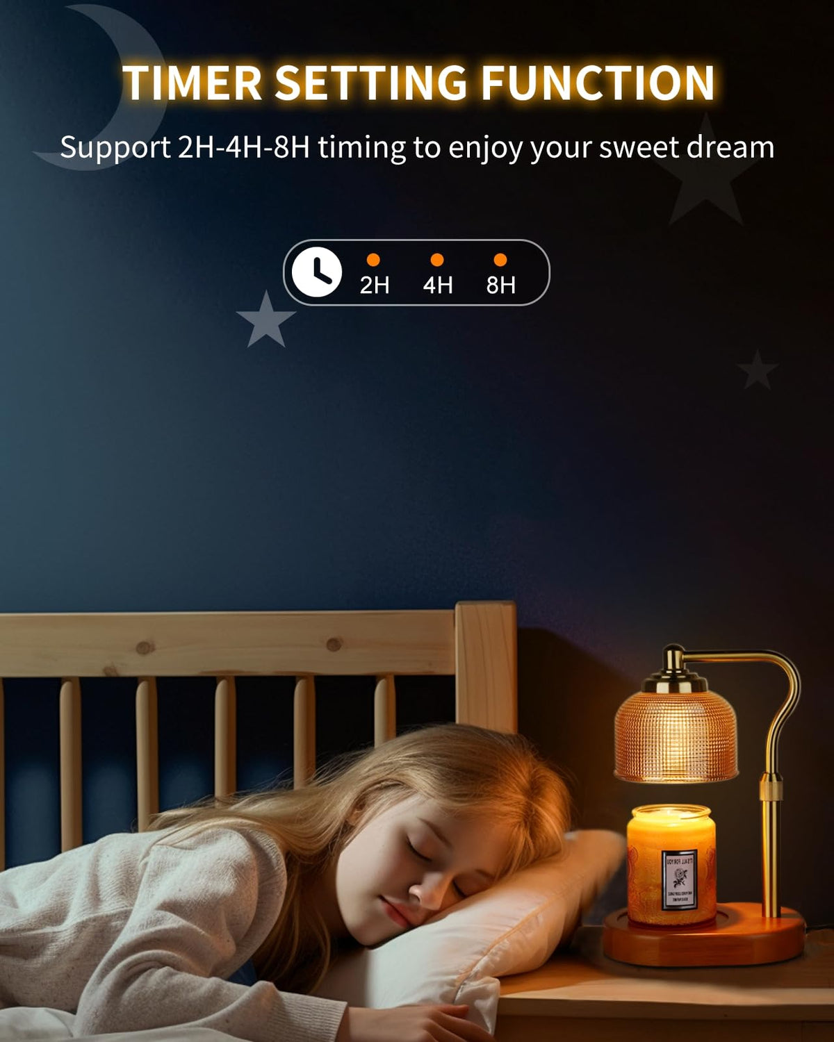 Electric Candle Warmer Lamp with Timer Dimmable Height Adjustable X842