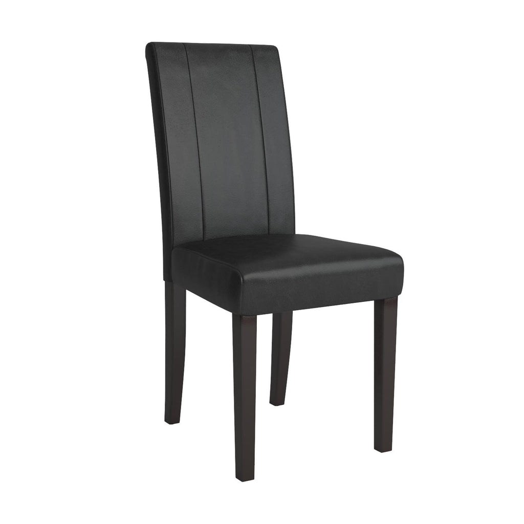 Black Leatherette Parson Chair Set of 2 A5799