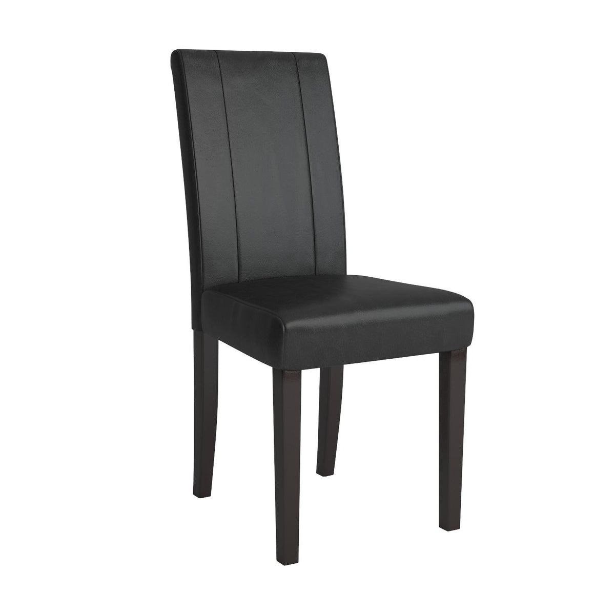 Black Leatherette Parson Chair Set of 2 A5799