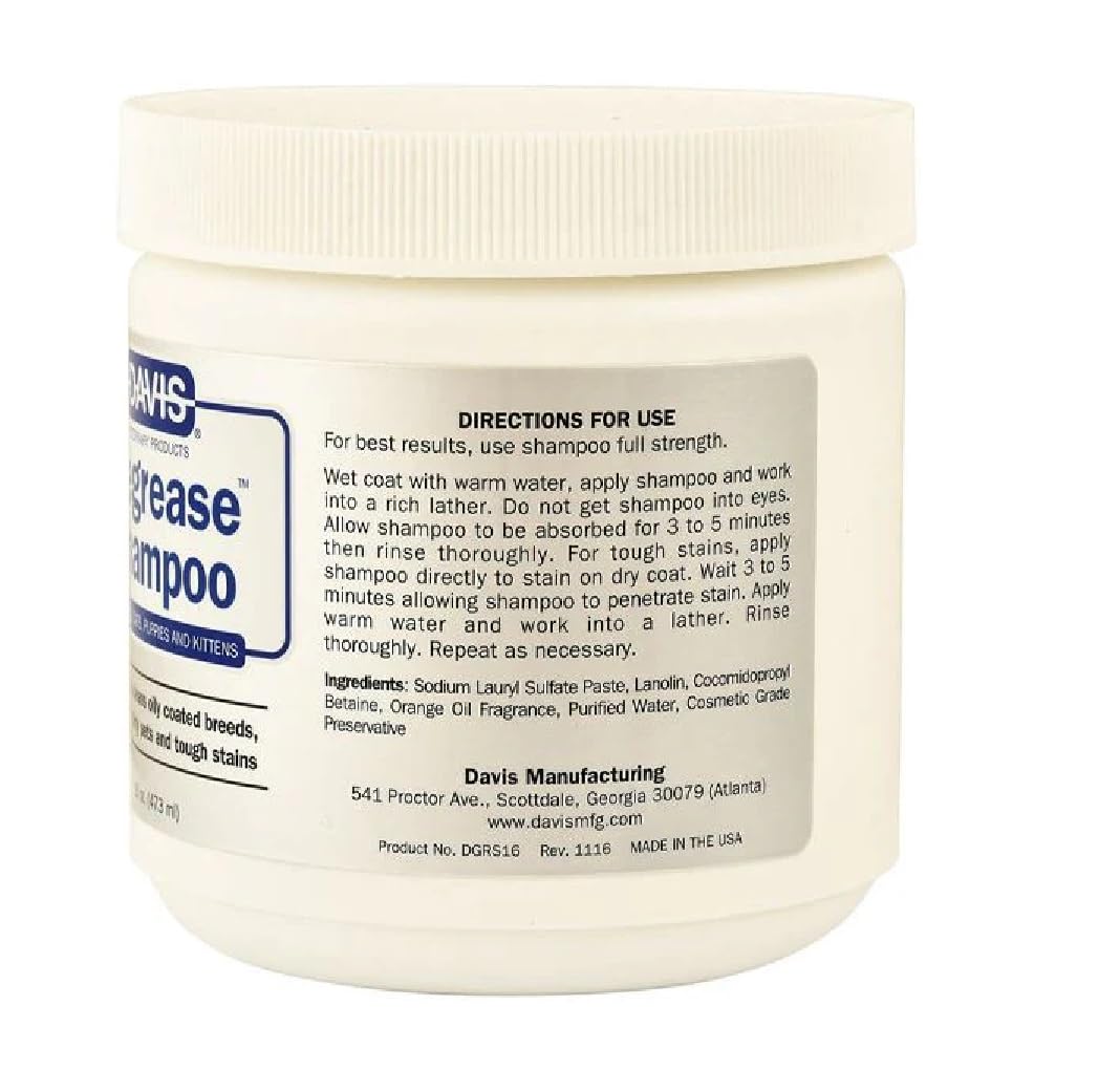 Dog Cat Puppy Kitten DeGreaser Shampoo or Paste 16 oz U4169