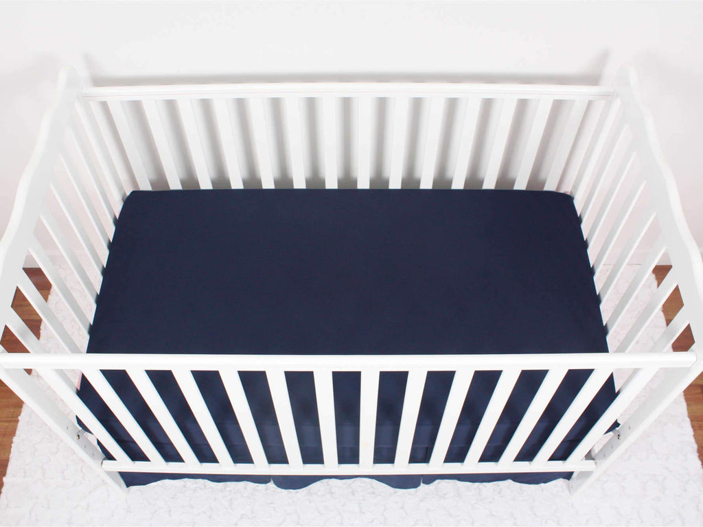 3-Pack Fitted Crib Sheets Set, 9" Deep Microfiber, Navy Blue Charcoal Gray P32030