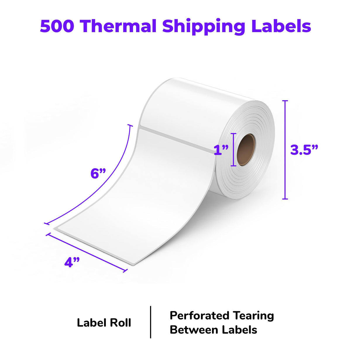 4x6 Direct Thermal Shipping Labels 500 Label Roll C908413