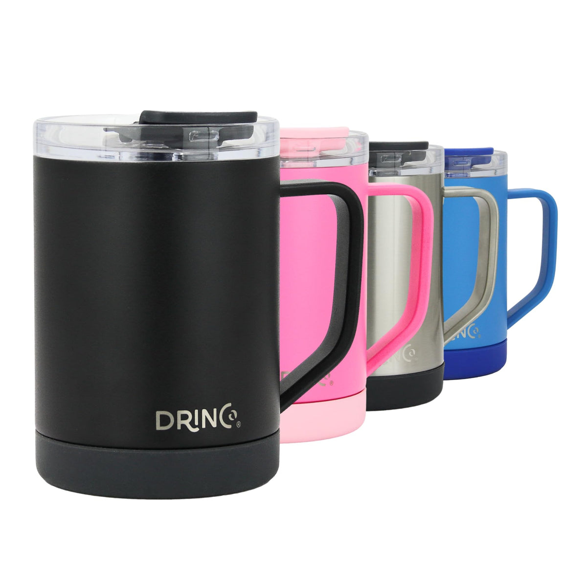 16 oz Black Vacuum Insulated Stainless Steel Travel Mug with Lid V569667