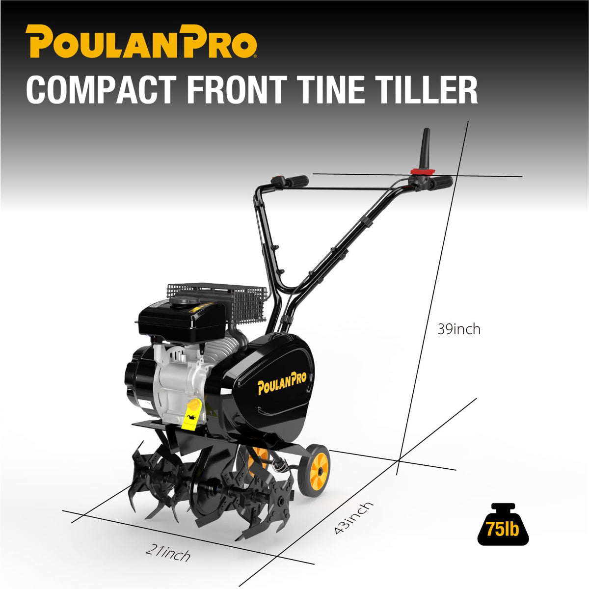 2 in 1 Gas Tiller Cultivator with 79 cc Engine and Adjustable Tilling Width Z4187