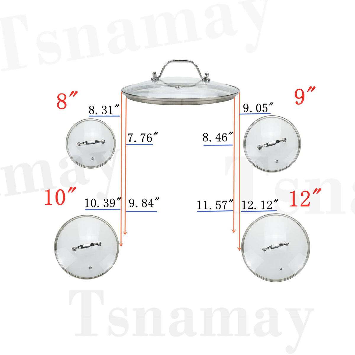 10 Inch Clear Tempered Glass Pan Lid Replacement A907586