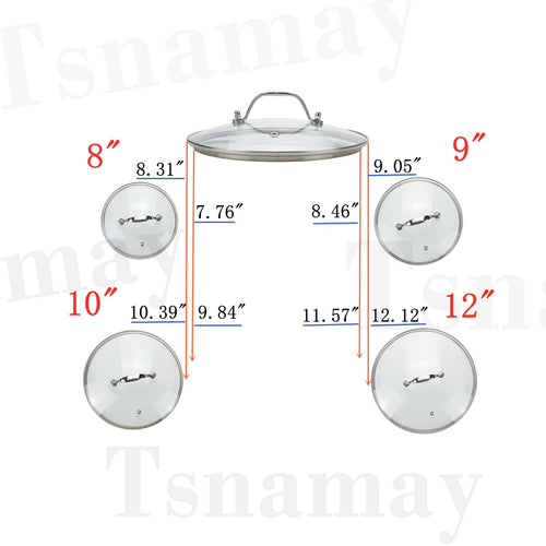 10 Inch Clear Tempered Glass Pan Lid Replacement A907586