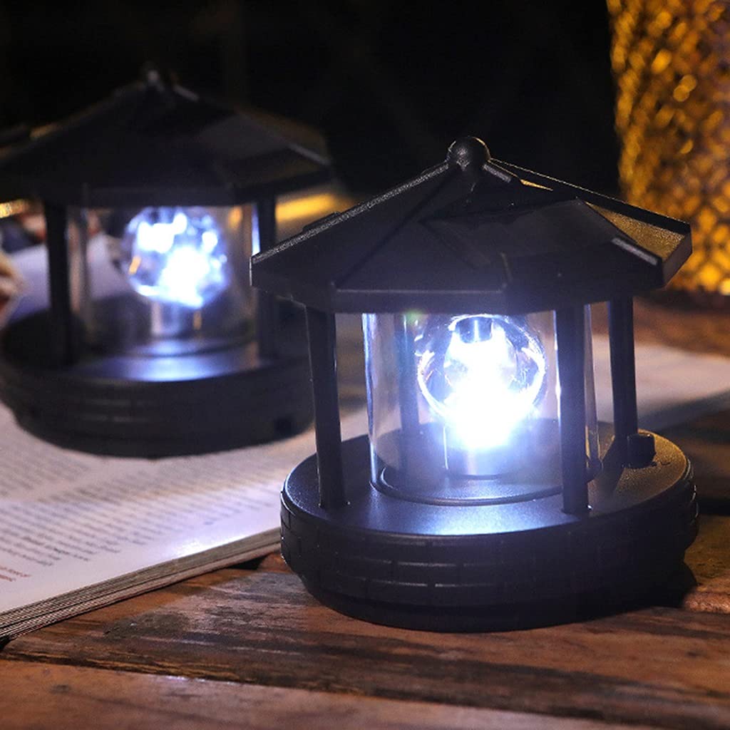 2 Pieces Solar Powered Lighthouse Shape Light E263