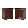 Solid Wood Nightstands Set of 2 with Drawers F335