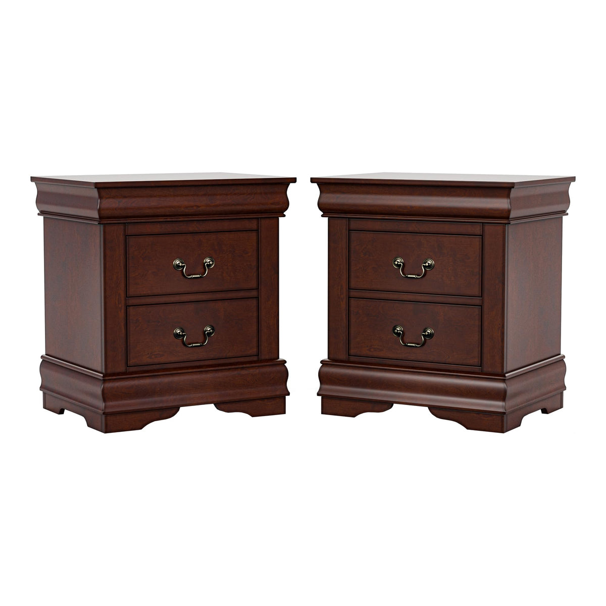 Solid Wood Nightstands Set of 2 with Drawers F335