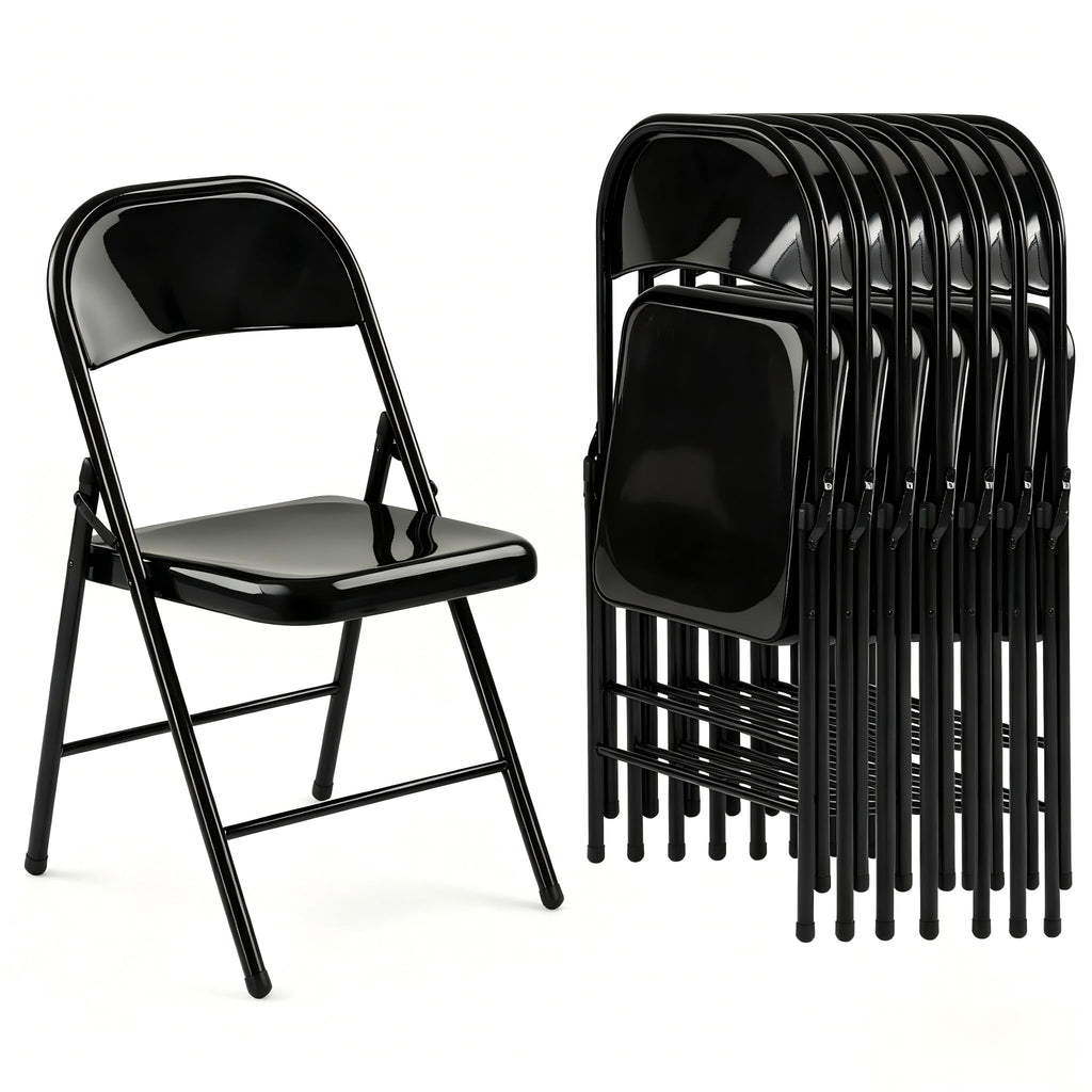 10 Pack Black Metal Folding Chairs O154733
