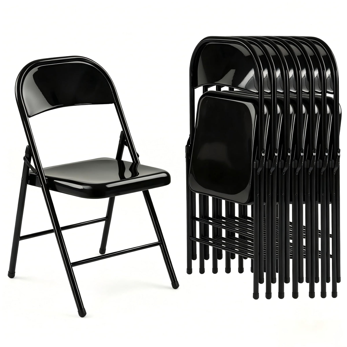 10 Pack Black Metal Folding Chairs O154733