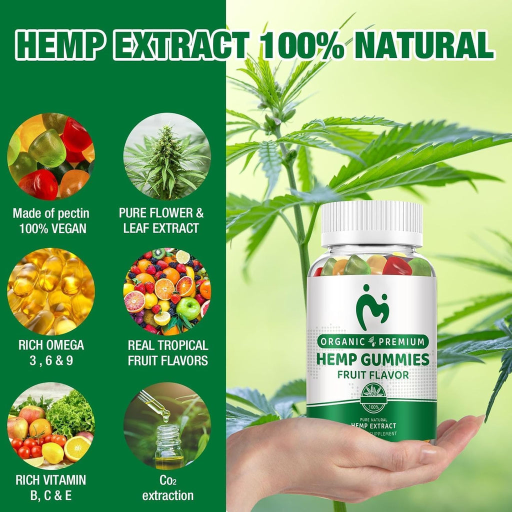 Hemp Gummies Extra Strength Vegan Low Sugar 3 Pack U32272