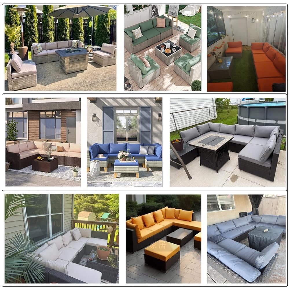 14-Piece Light Blue Outdoor Replacement Cushions I54229