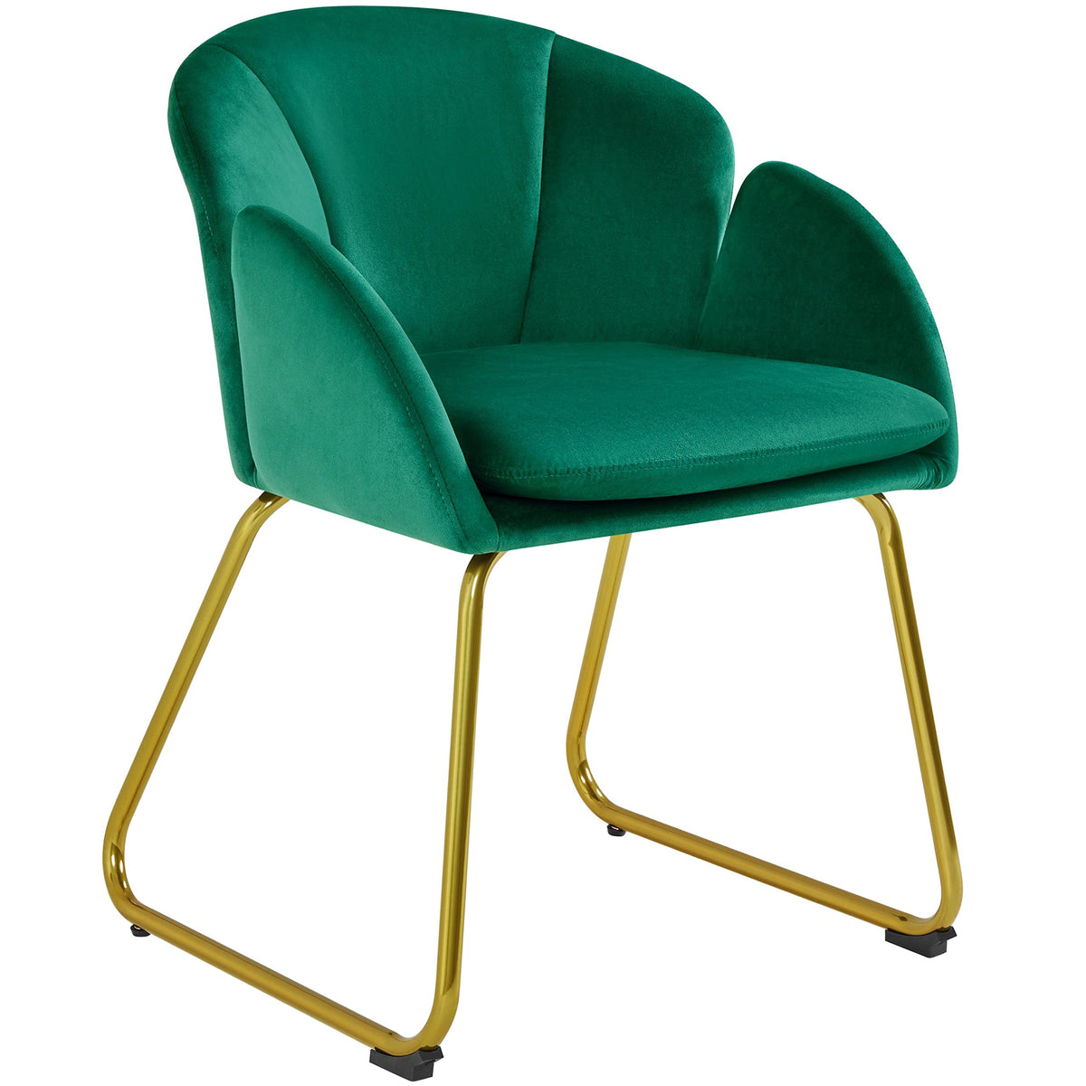 Green Flower Shape Accent Chairs Set of 2 D700