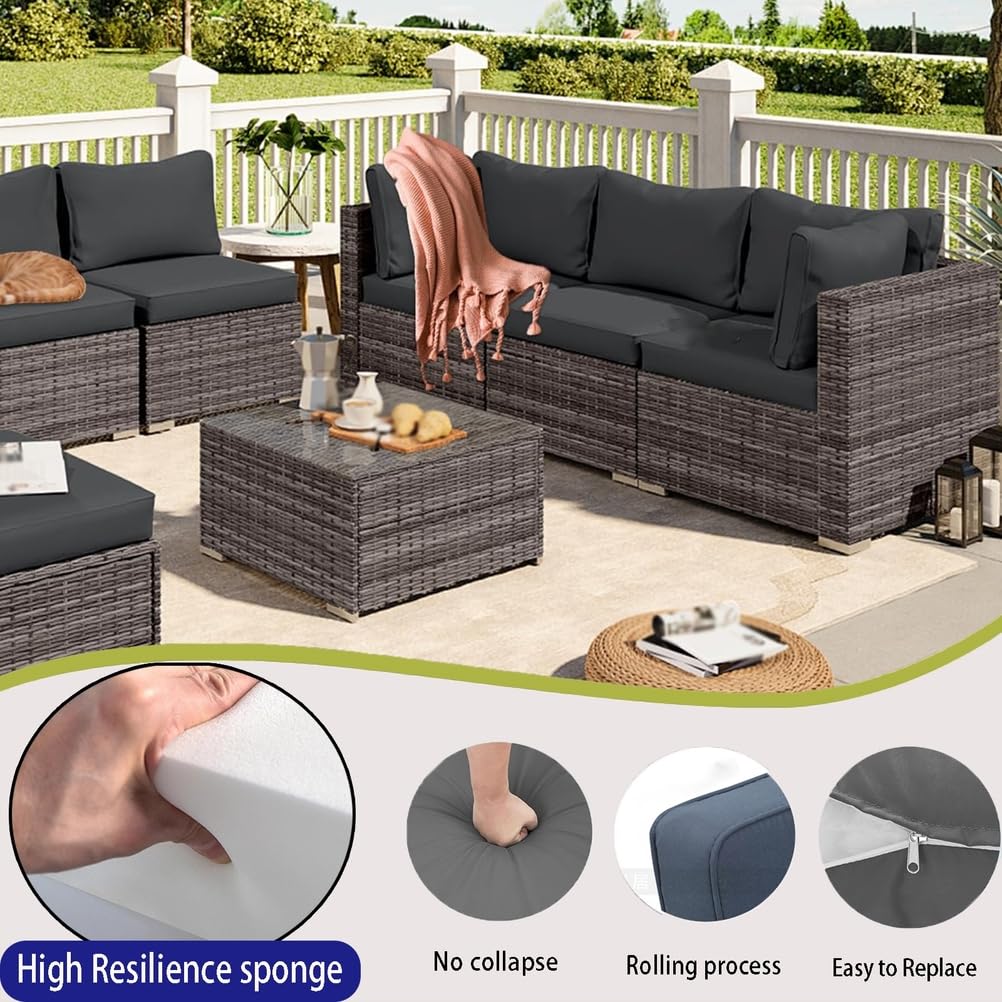 14-Piece Light Blue Outdoor Replacement Cushions I54229
