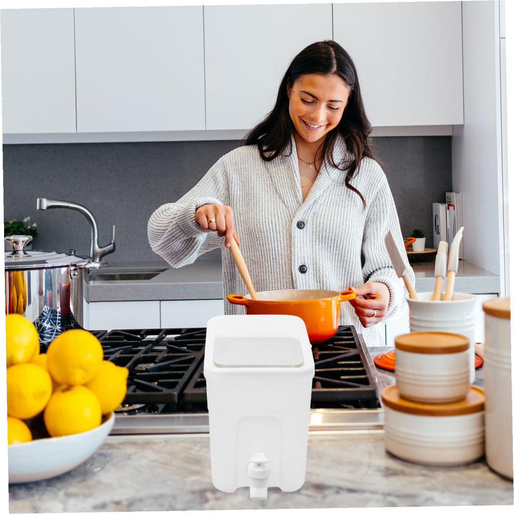 White PP Water Jug with Faucet U871308