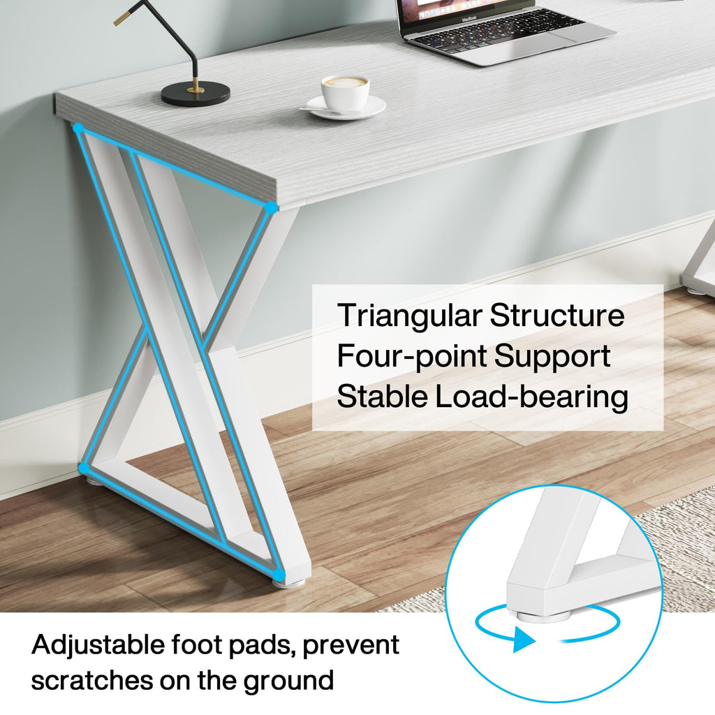 55 inch White Writing Computer Desk S46823