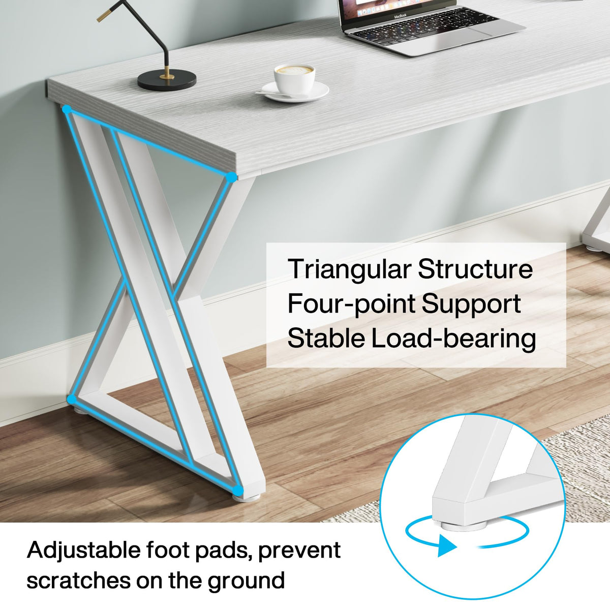 55 inch White Writing Computer Desk S46823
