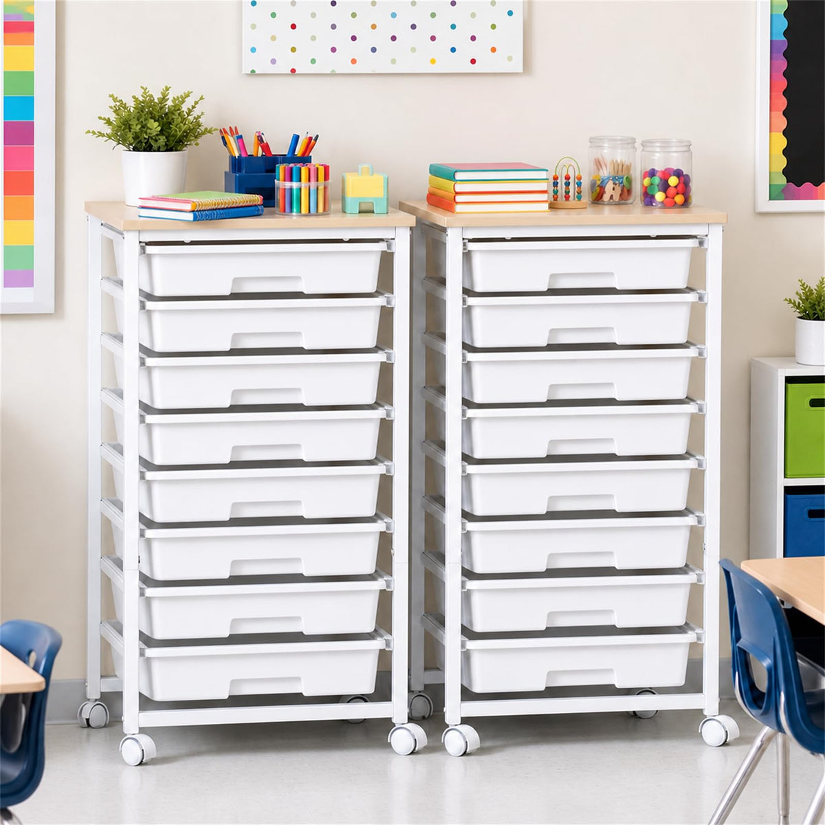 Rolling Cart with 8 Drawers A63673
