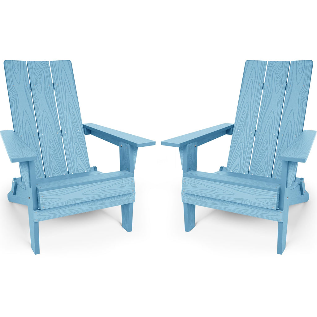 Oversize Folding Plastic Adirondack Chairs Set of 2 J372691