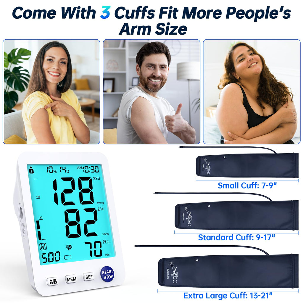 Electronic Blood Pressure Monitor 3 Size Cuffs H542398