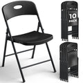 Black 10 Pack Plastic Folding Chair with Steel Frame F646017