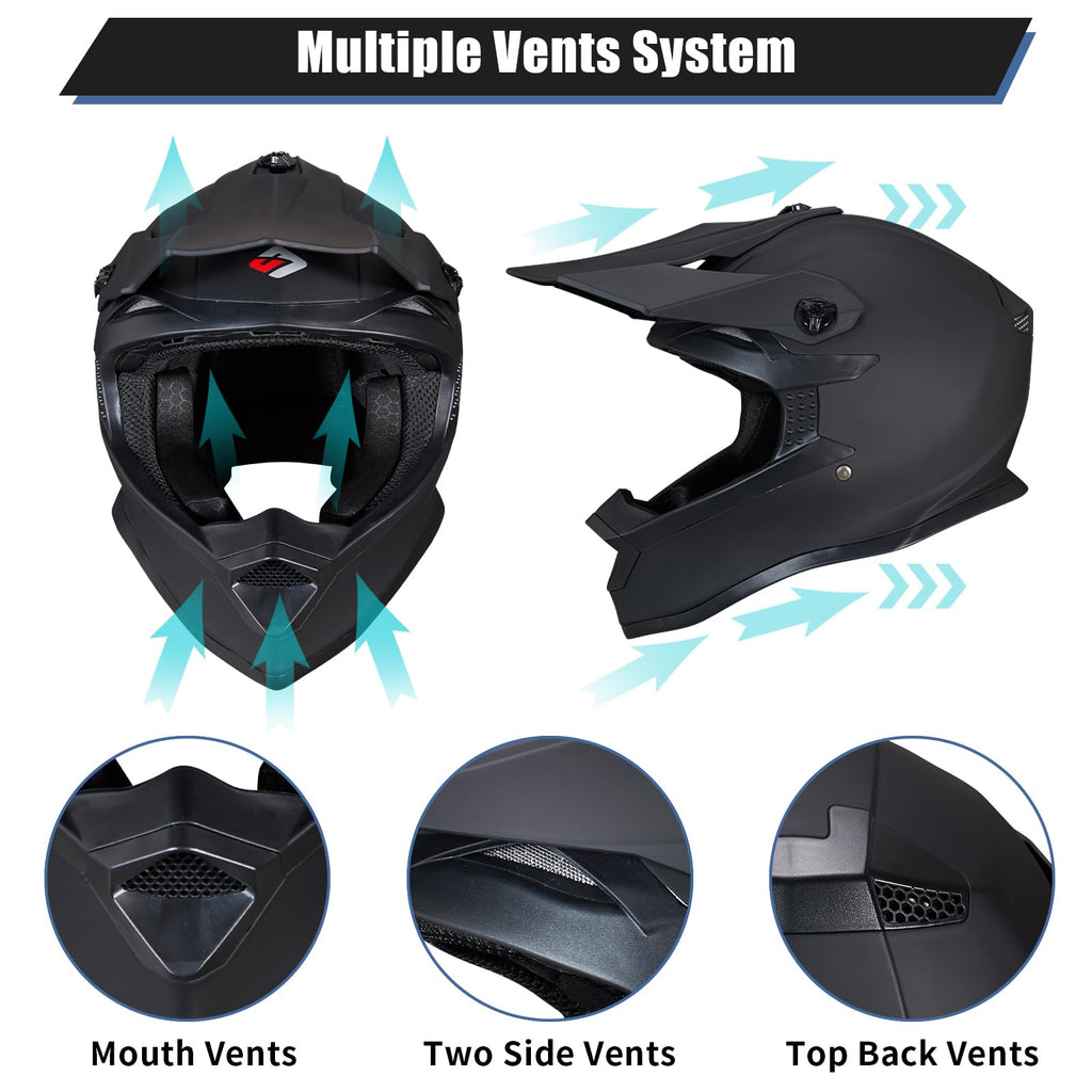 Youth Full Face Motocross Helmets Set Q6485