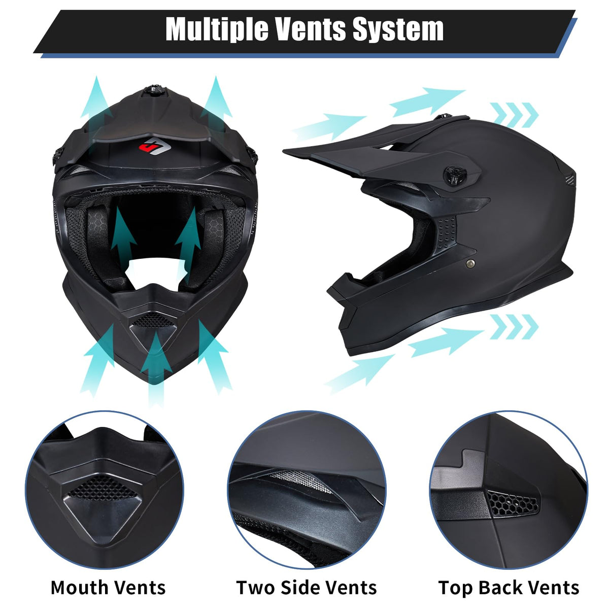 Youth Full Face Motocross Helmets Set Q6485