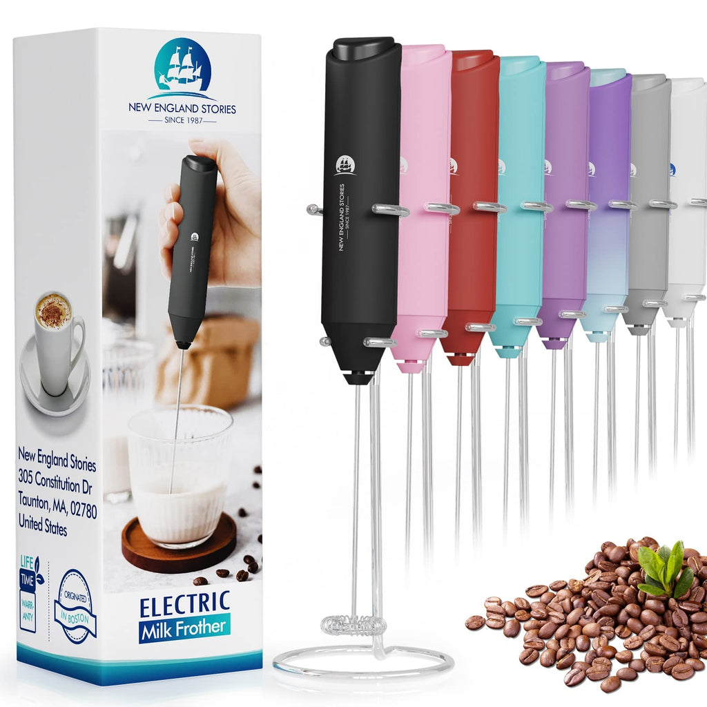 Black Handheld Milk Frother with Stand I850521