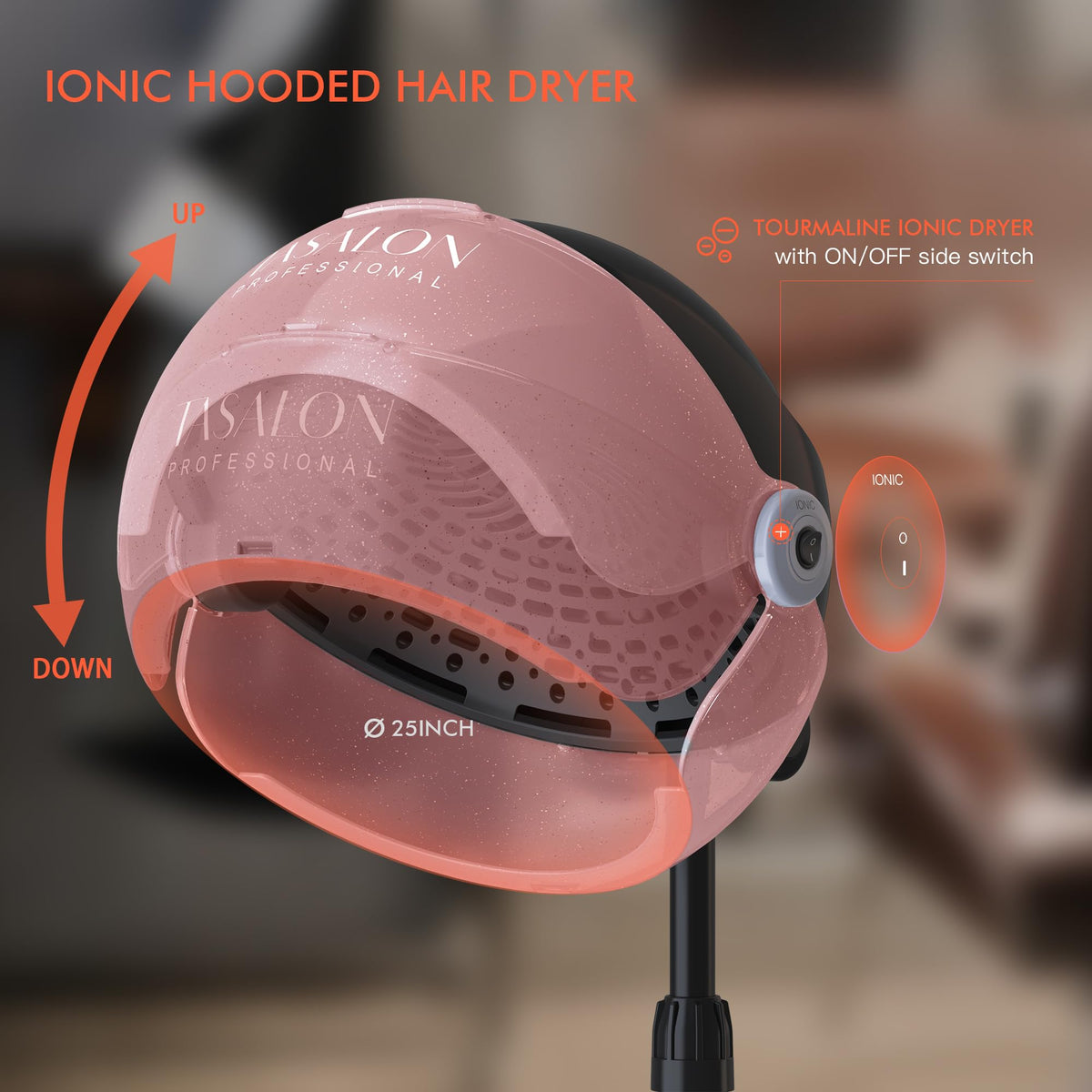 1875W Pink Hooded Hair Dryer F62305
