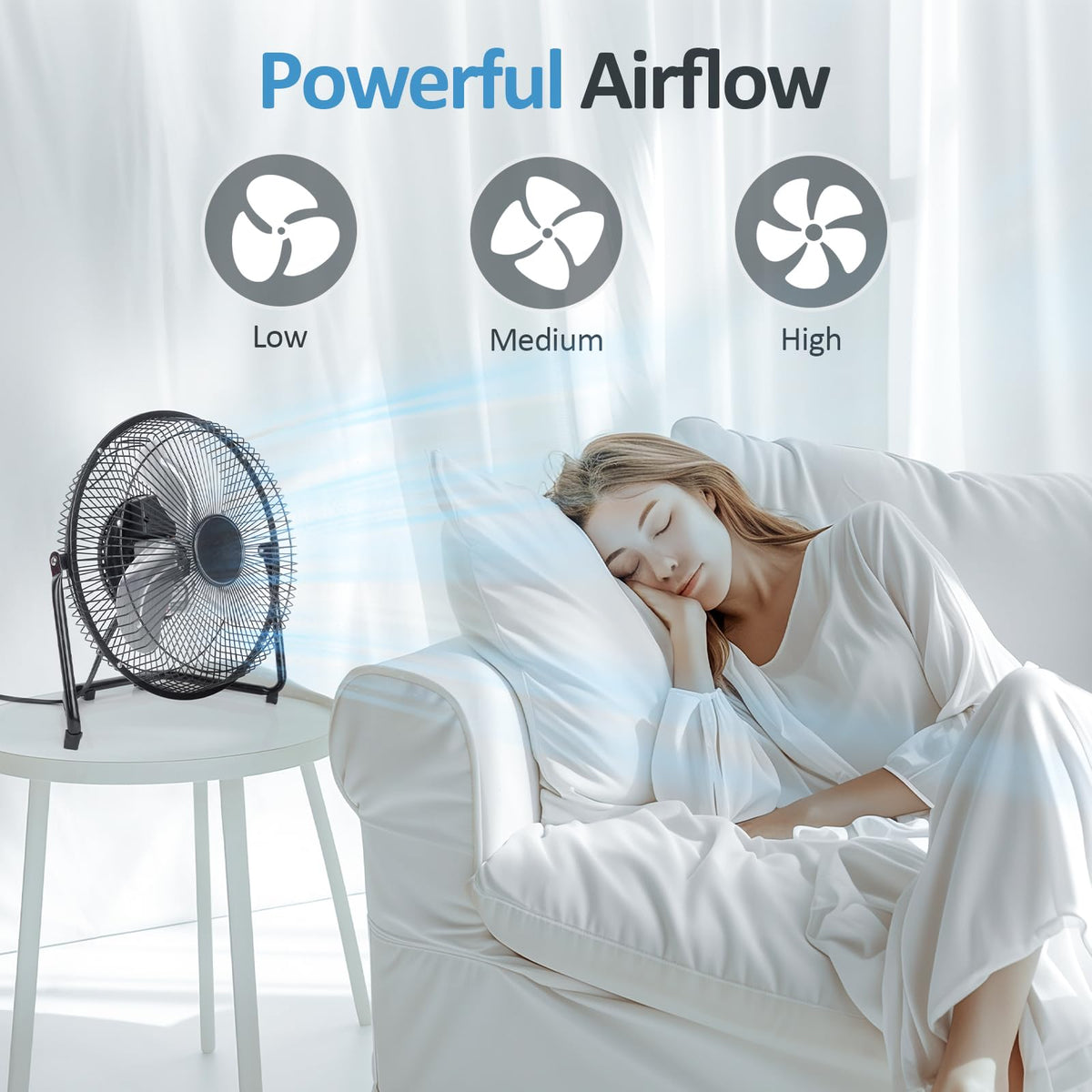 9 Inch Portable Metal Floor Fan K781